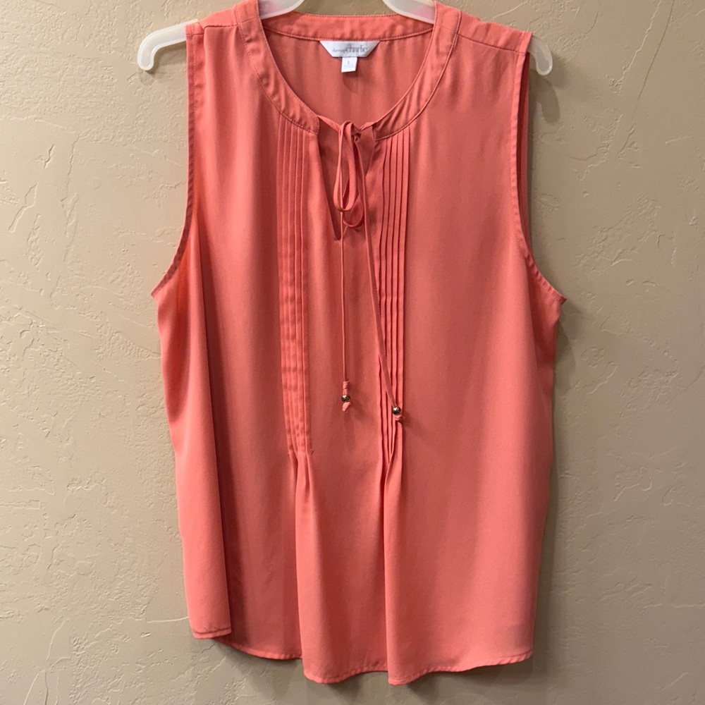 Coral Sleeveless Blouse